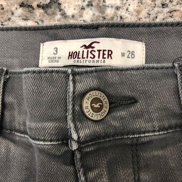Hollister High Waisted Gray Jean Shorts - Picture 2 of 3
